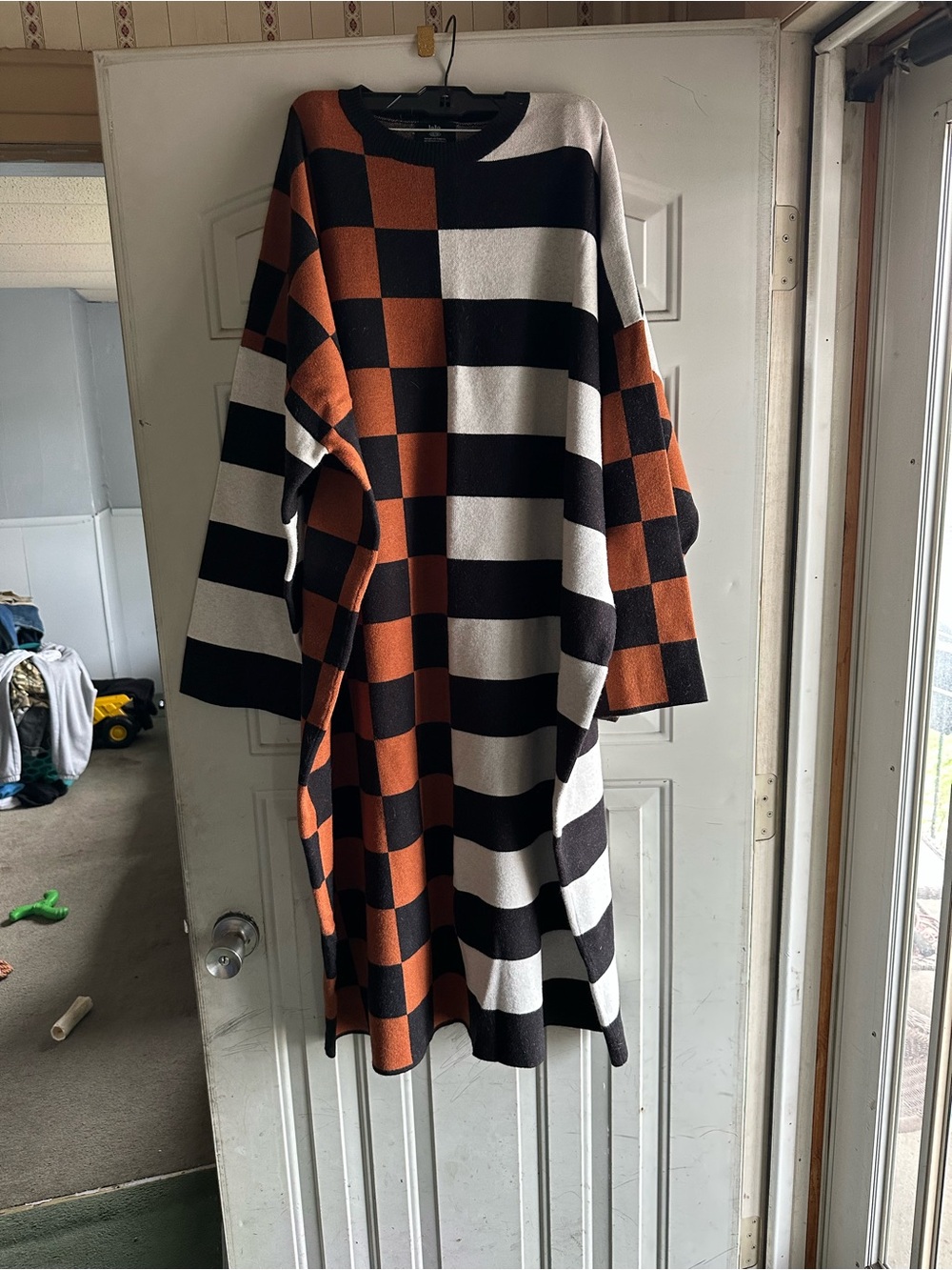 Dressed LaLa Check & Stripe Long Sleeve Sweater Dress 2X/3X - Picture 8 of 10